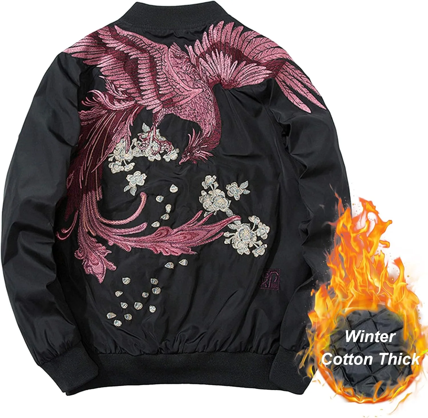 XYXIONGMAO Phoenix Hand Embroidery Personality Japanese hip hop streetwear windbreaker Flight Black Bomber Tactical Jacket