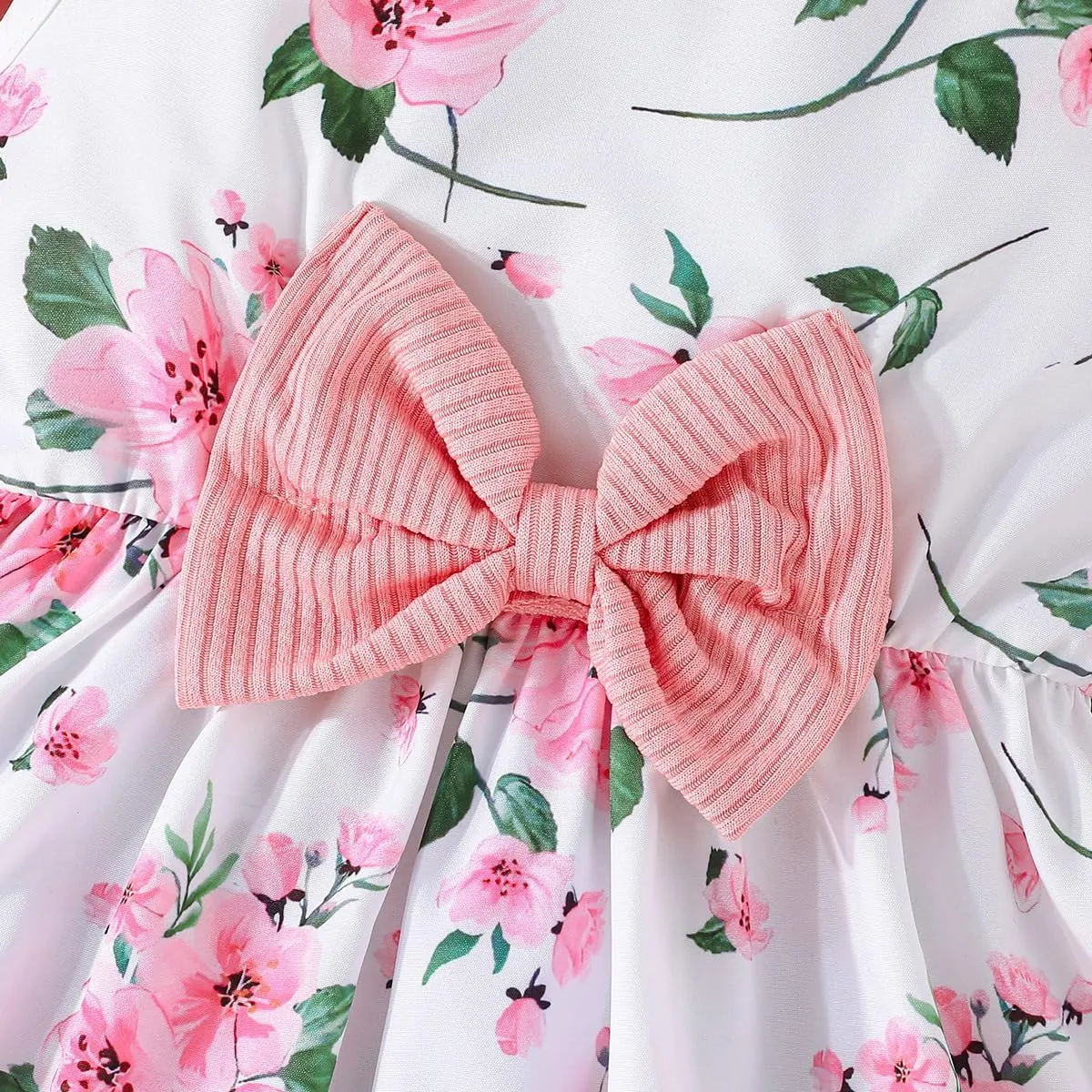 Yanmucy 2PCS Little Toddler Girls Dress with Cardigan Floral Dresses Ruffle Shrug Sweaters Spring Full Clothes for 2-8 Years