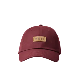Yeti Leather Logo Baseball Hat Harvest Red